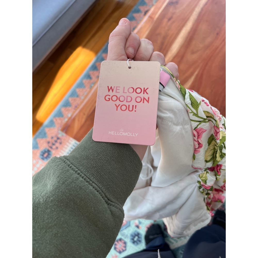 Hello Molly Upon A Cloud Strapless Mini Dress Floral Pink White XL NWT HM8072-1 - Picture 5 of 9